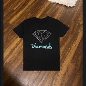 Diamond Supply Co. Black Tee with Blue Logo